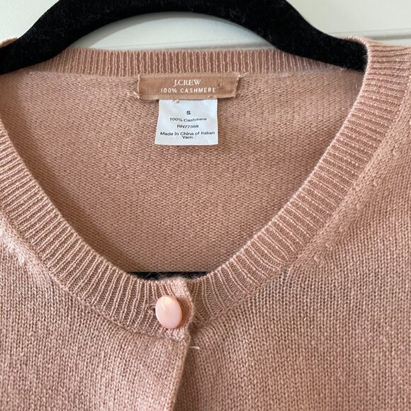J. Crew 100% Cashmere Cardigan Dusty Pink Size Small EUC - Picture 3 of 4